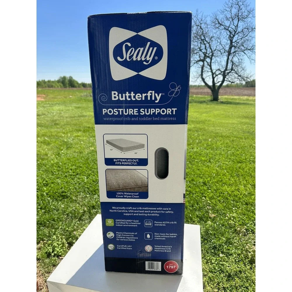 New Seals Butterfly Premium Firm‎ Crib Mattress And Toddler Mattress